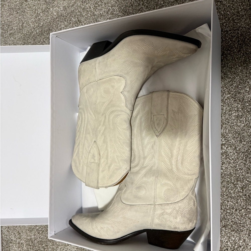 Isabel Marant White western boots